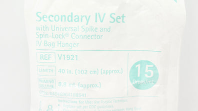 Braun V1921 Secondary IV Set 15Drops/ml, 40inch x 8.8mL (x)